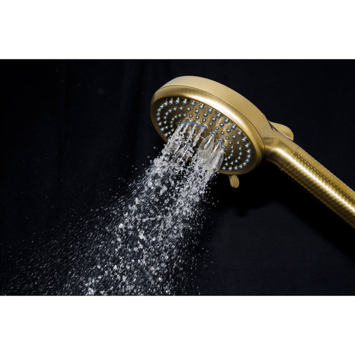 Kingston Regal KXH1001A7 10-Function Hand Shower with Power Wash, Brushed Brass