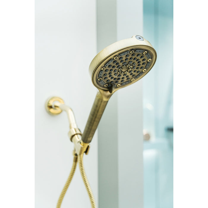 Kingston Regal KXH635A3 6-Function Hand Shower with Power Wash, Antique Brass