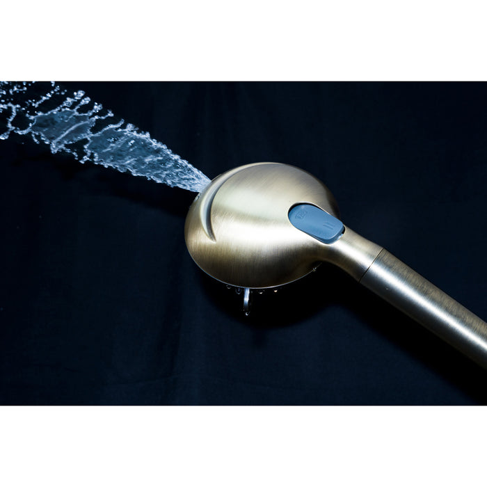 Kingston Regal KXH935A3 9-Function Hand Shower with Power Wash, Antique Brass