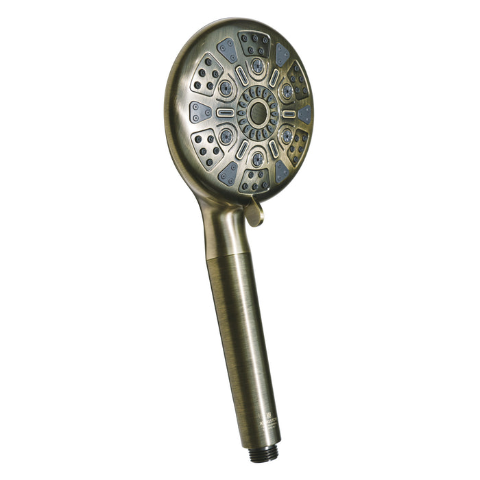 Kingston Regal KXH935A3 9-Function Hand Shower with Power Wash, Antique Brass