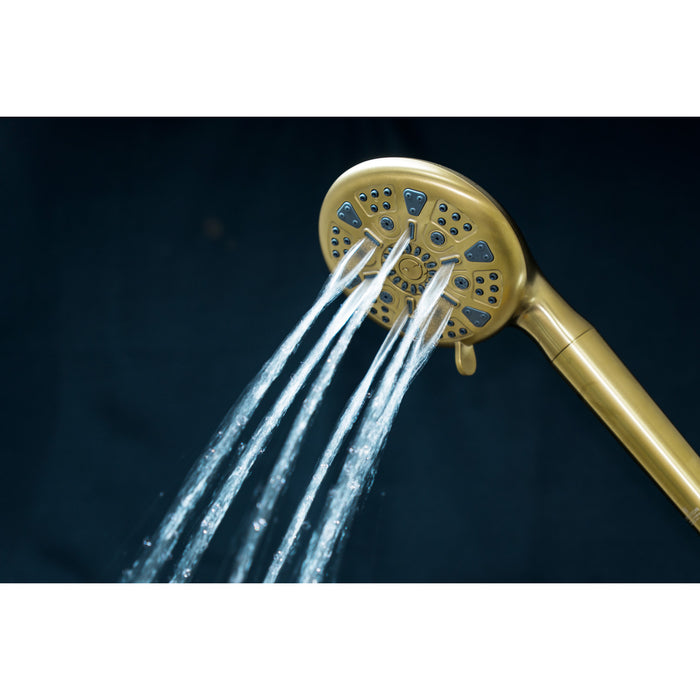 Kingston Regal KXH935A7 9-Function Hand Shower with Power Wash, Brushed Brass