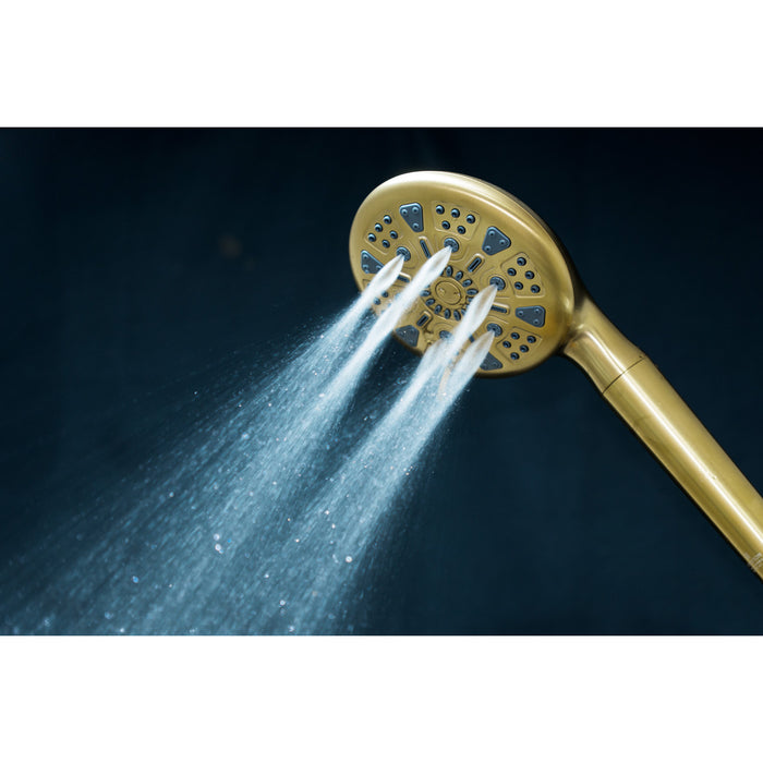 Kingston Regal KXH935A7 9-Function Hand Shower with Power Wash, Brushed Brass