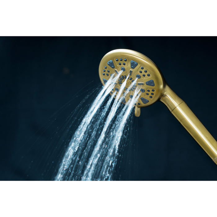 Kingston Regal KXH935A7 9-Function Hand Shower with Power Wash, Brushed Brass