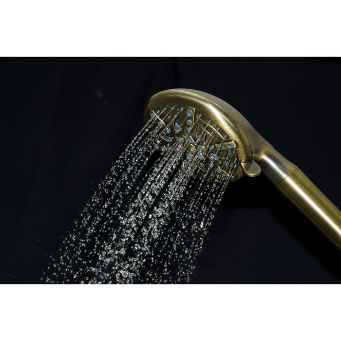 Kingston Regal KXH936A3 9-Function Hand Shower with Power Wash, Antique Brass