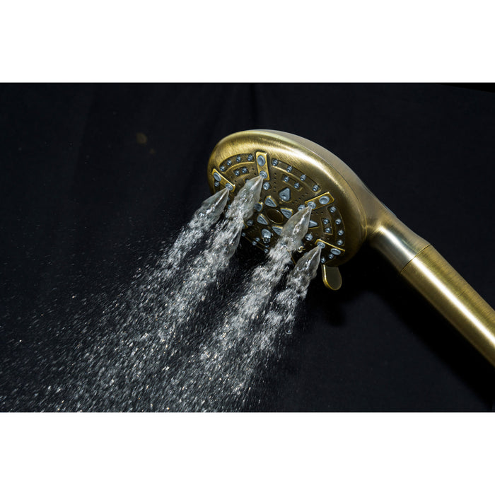 Kingston Regal KXH936A3 9-Function Hand Shower with Power Wash, Antique Brass