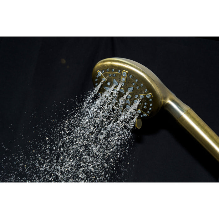Kingston Regal KXH936A3 9-Function Hand Shower with Power Wash, Antique Brass