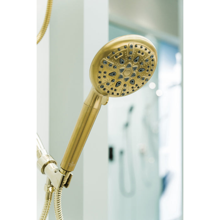 Kingston Regal KXH936A7 9-Function Hand Shower with Power Wash, Brushed Brass