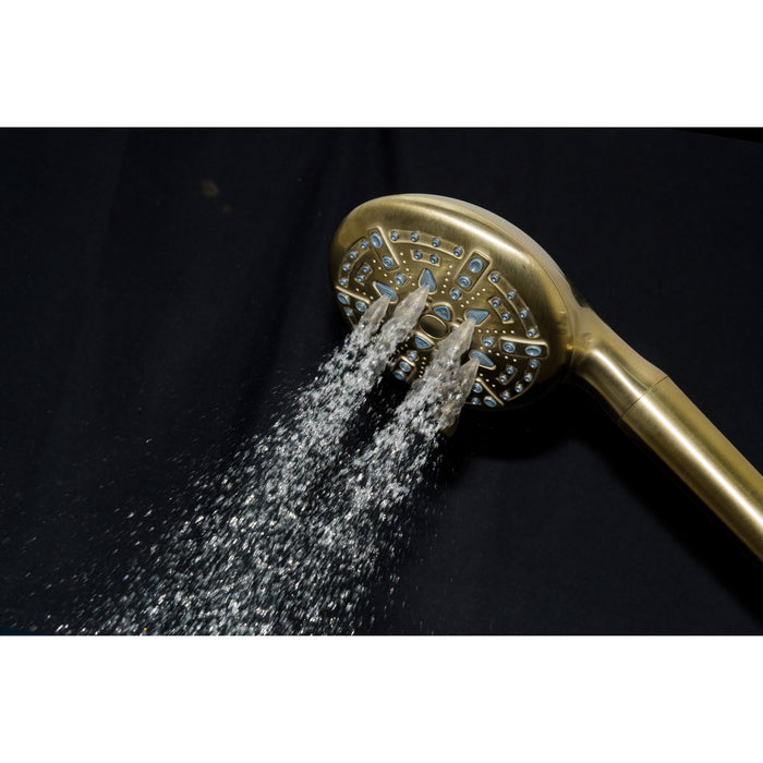 Kingston Regal KXH936A7 9-Function Hand Shower with Power Wash, Brushed Brass
