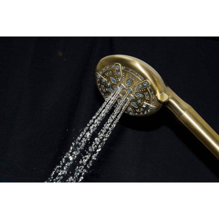 Kingston Regal KXH936A7 9-Function Hand Shower with Power Wash, Brushed Brass