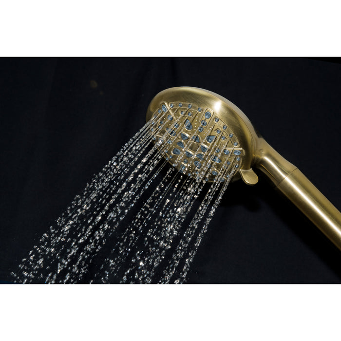 Kingston Regal KXH936A7 9-Function Hand Shower with Power Wash, Brushed Brass