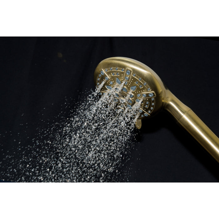 Kingston Regal KXH936A7 9-Function Hand Shower with Power Wash, Brushed Brass
