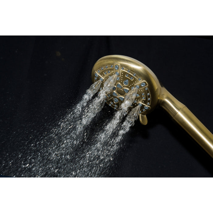 Kingston Regal KXH936A7 9-Function Hand Shower with Power Wash, Brushed Brass