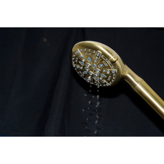 Kingston Regal KXH936A7 9-Function Hand Shower with Power Wash, Brushed Brass