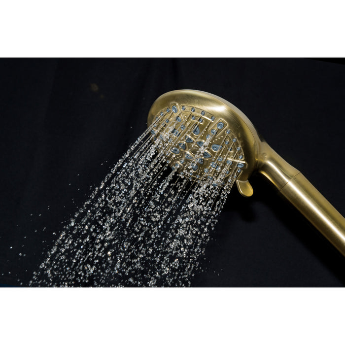 Kingston Regal KXH936A7 9-Function Hand Shower with Power Wash, Brushed Brass