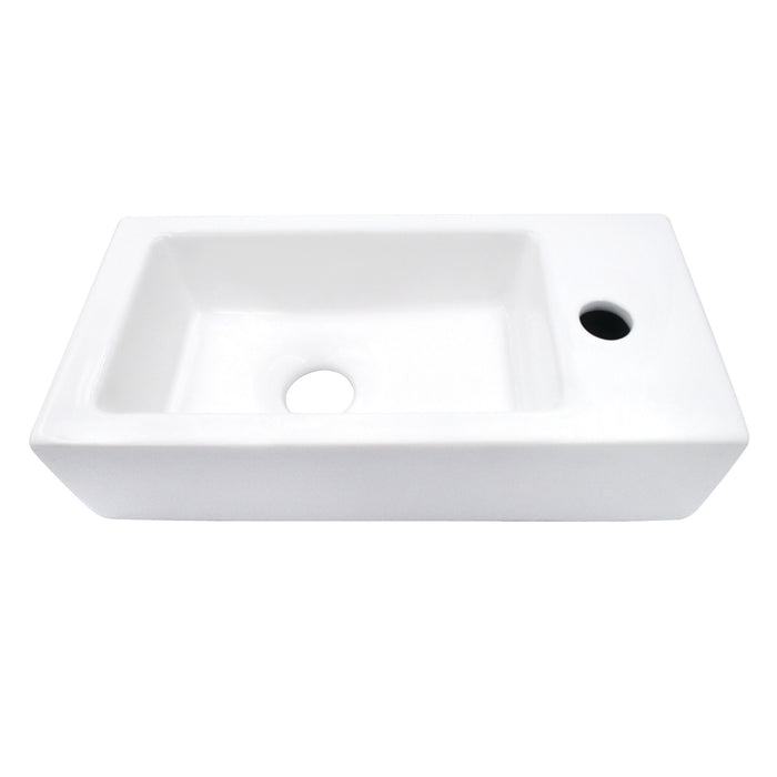 Kingston Sona LB1473R - Dibrach 14-3/4 Inch Rectangle Wall Mount Ceramic Bathroom Sink, White