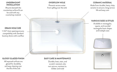 Kingston Courtyard LB18127 18-1/4 Inch Ceramic Rectangular