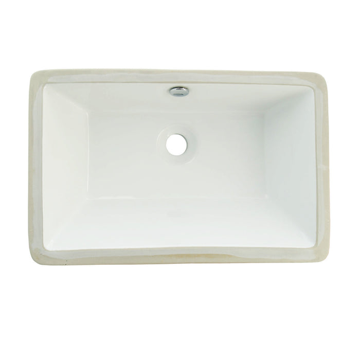 Castillo LB21137 21-1/8 Inch Ceramic Rectangular Undermount Bathroom Sink, White