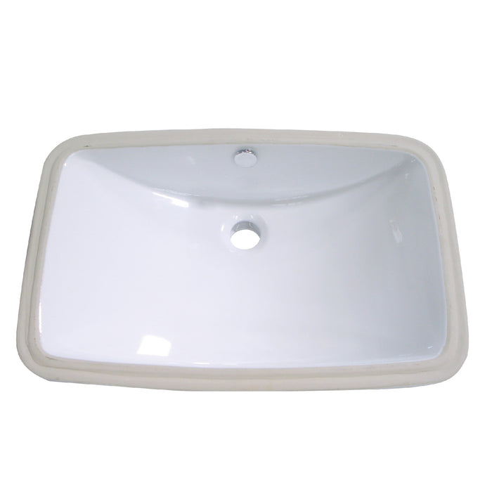 Kingston Forum LB24157 16-9/16 Inch Ceramic Rectangular Undermount Bathroom Sink, White