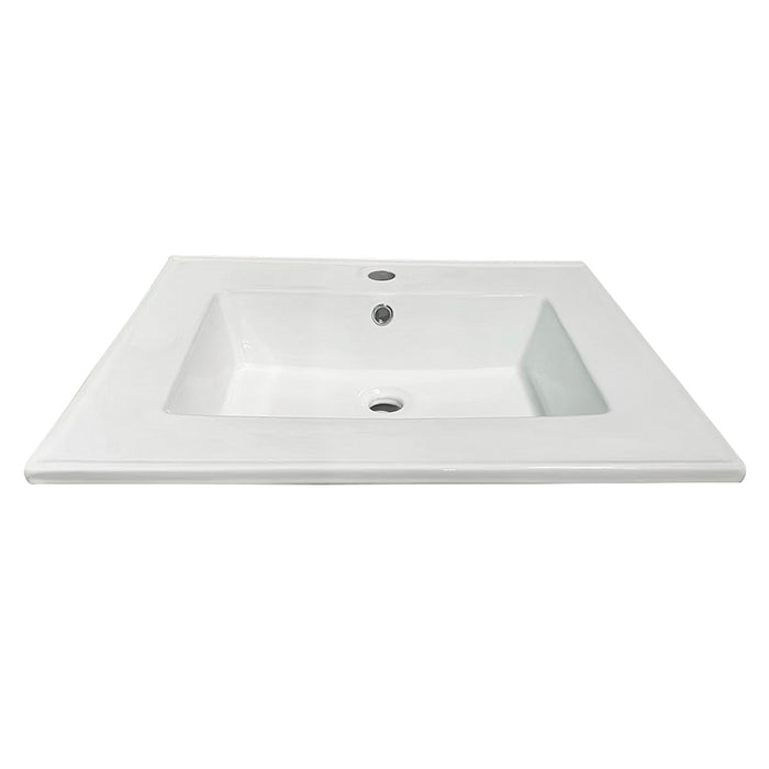 Continental LBT252271 25-Inch Ceramic Vanity Sink Top (1 Hole), White