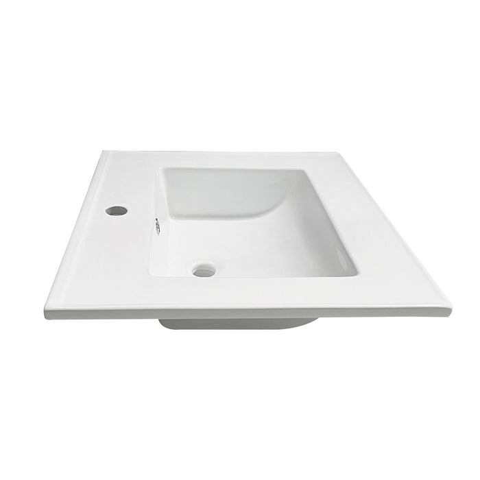 Continental LBT252271 25-Inch Ceramic Vanity Sink Top (1 Hole), White