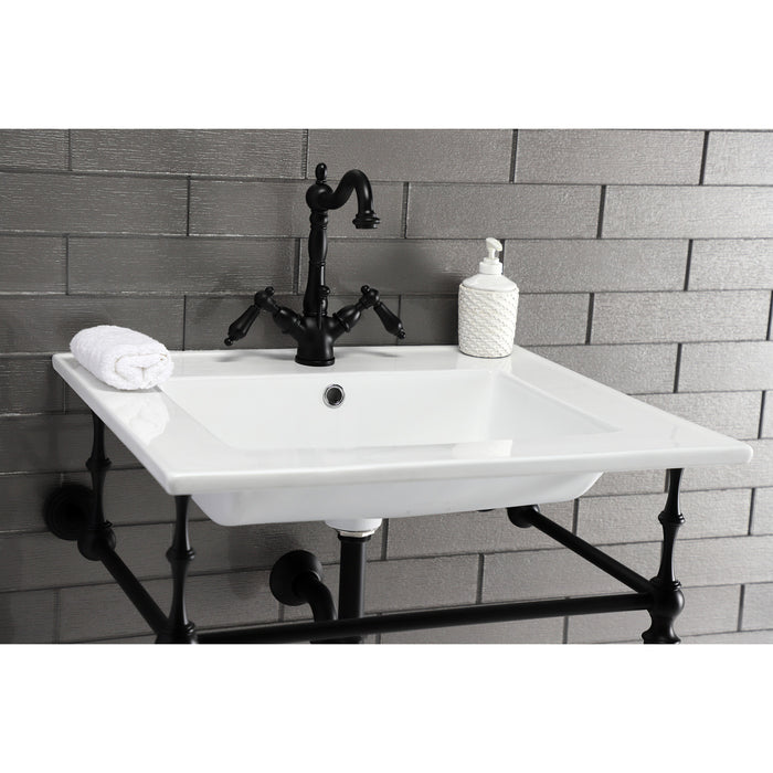 Continental LBT252271 25-Inch Ceramic Vanity Sink Top (1 Hole), White
