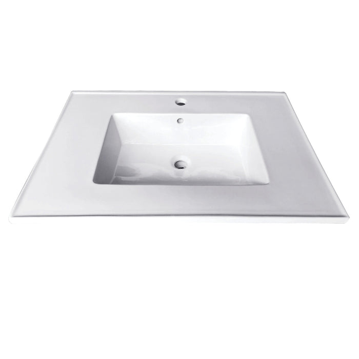 Continental LBT252271 25-Inch Ceramic Vanity Sink Top (1 Hole), White