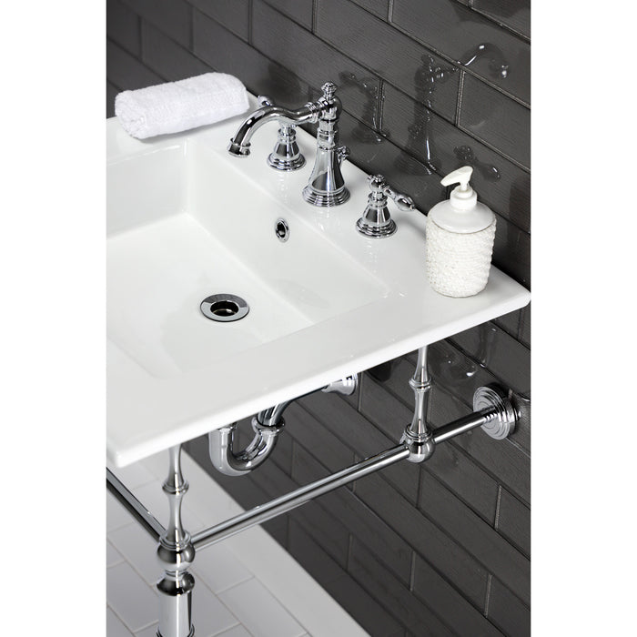 Continental LBT25227W38 25-Inch Ceramic Vanity Sink Top (8" Faucet Drillings), White