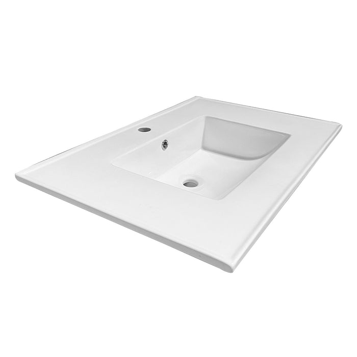 Kingston Tulare LBT312271 - Continental 31-Inch Ceramic Vanity Sink Top (1 Hole), White
