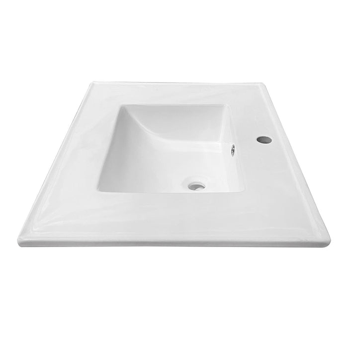 Continental LBT312271 31-Inch Ceramic Vanity Sink Top (1 Hole), White