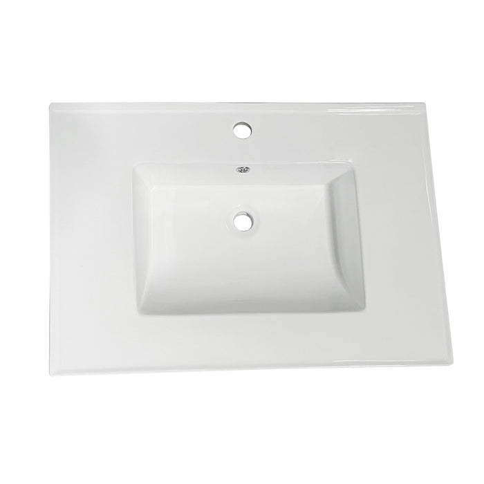 Continental LBT312271 31-Inch Ceramic Vanity Sink Top (1 Hole), White