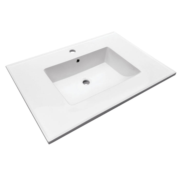 Continental LBT312271 31-Inch Ceramic Vanity Sink Top (1 Hole), White