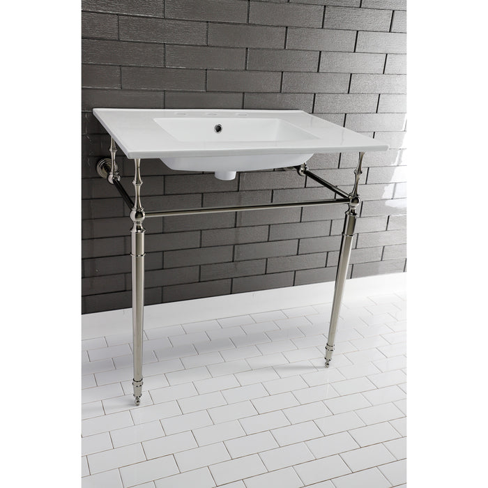 Kingston Tulare LBT31227W38 - Continental 31-Inch Ceramic Vanity Sink Top (8" Faucet Drillings), White