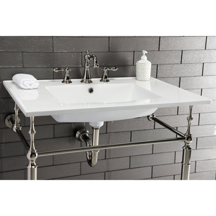 Continental LBT31227W38 31-Inch Ceramic Vanity Sink Top (8" Faucet Drillings), White