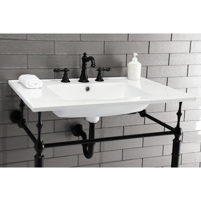 Continental LBT31227W38 31-Inch Ceramic Vanity Sink Top (8" Faucet Drillings), White
