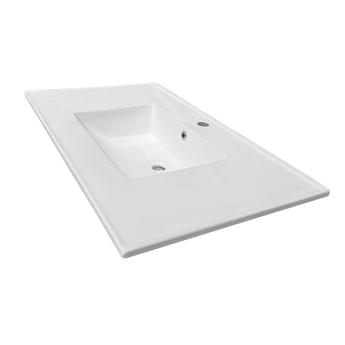 Continental LBT372271 37-Inch Ceramic Vanity Sink Top (1 Hole), White
