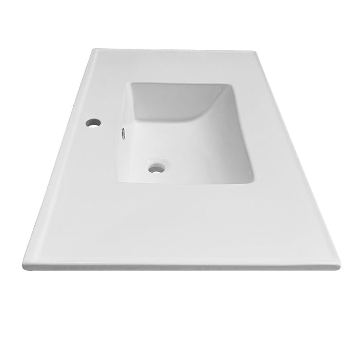 Continental LBT372271 37-Inch Ceramic Vanity Sink Top (1 Hole), White