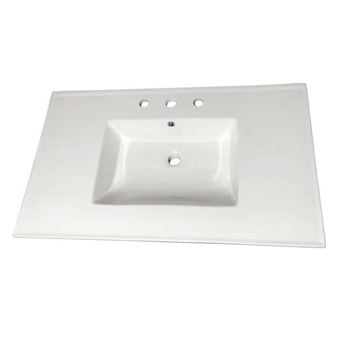 Continental LBT37227W38 37-Inch Ceramic Vanity Sink Top (8" Faucet Drillings), White