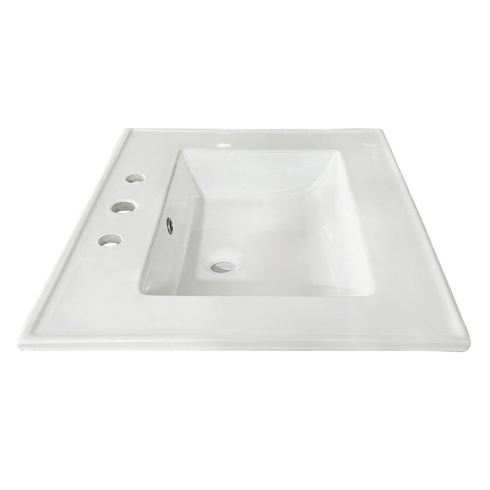Continental LBT37227W38 37-Inch Ceramic Vanity Sink Top (8" Faucet Drillings), White