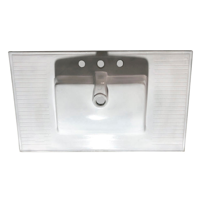 Kingston Tulare LBT37227W38 - Continental 37-Inch Ceramic Vanity Sink Top (8" Faucet Drillings), White