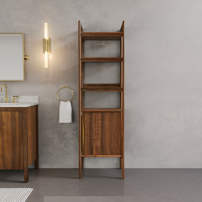 Kingston Ferrero FERRERO-LC-NJ - 21 in. x 17 in. Linen Cabinet Freestanding, Brown Walnut Wood