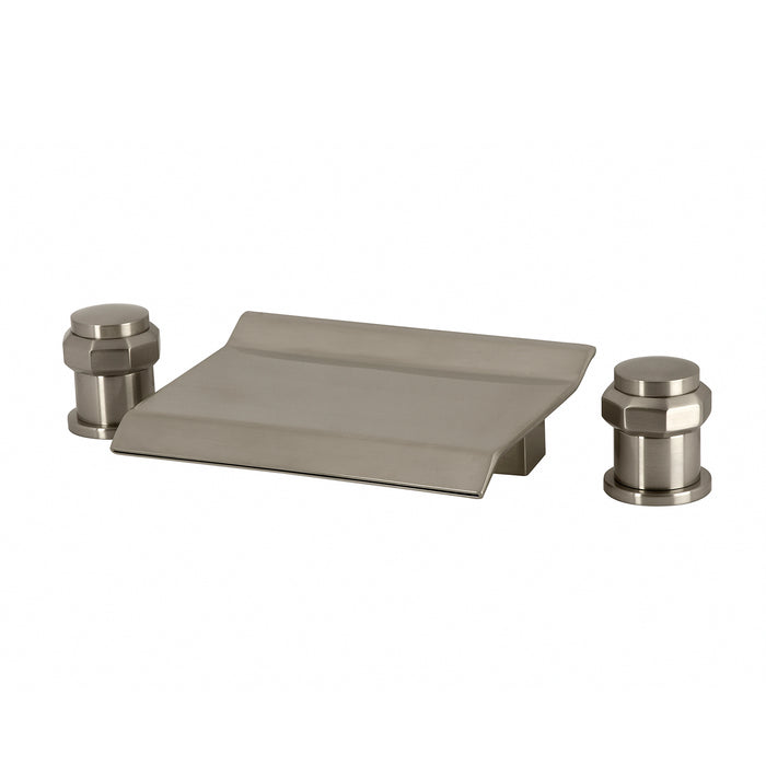 Kingston Tulare LS2248AR - Milano Two-Handle 3-Hole Deck Mount Waterfall Roman Tub Faucet, Brushed Nickel