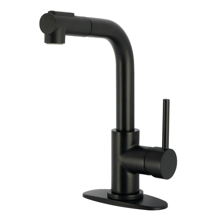 Concord LS2410DL Single-Handle 1-Hole Deck Mount Pull-Out Sprayer Bar Faucet, Matte Black