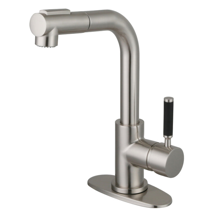 Kaiser LS2418DKL Single-Handle 1-Hole Deck Mount Pull-Out Sprayer Bar Faucet, Brushed Nickel