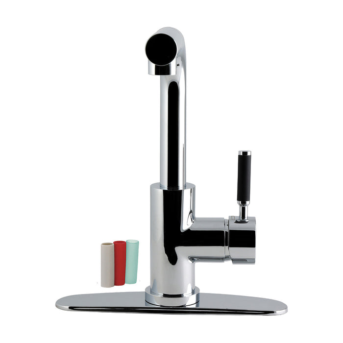 Kingston Kaiser LS2711DKL Single-Handle 1-Hole Deck Mount Pull-Out Sprayer Kitchen Faucet, Polished Chrome
