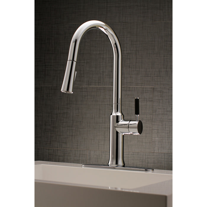 Kingston Sona LS2721DKL - Kaiser Single-Handle Pull-Down Kitchen Faucet, Polished Chrome