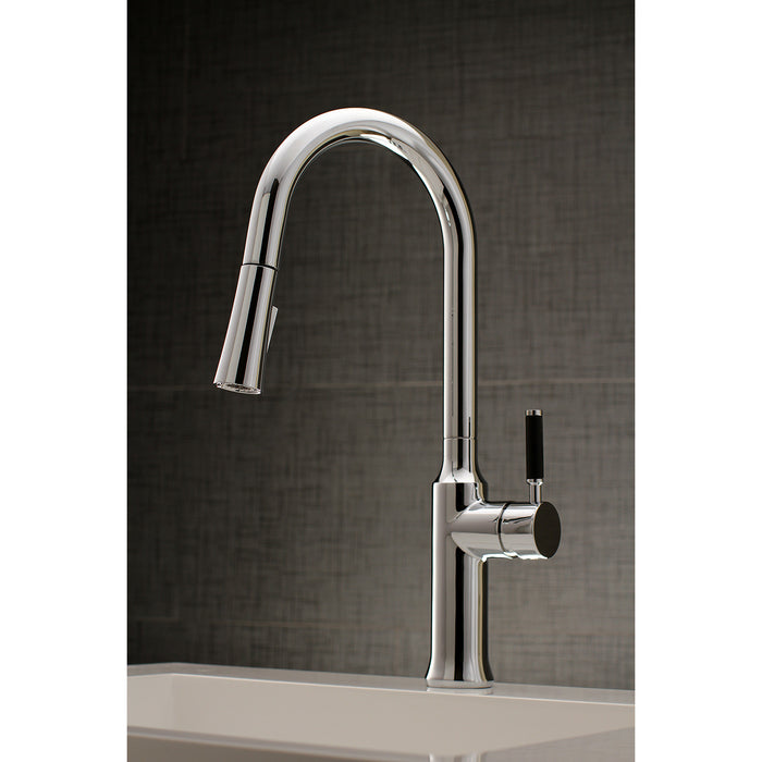 Kingston Sona LS2721DKL - Kaiser Single-Handle Pull-Down Kitchen Faucet, Polished Chrome
