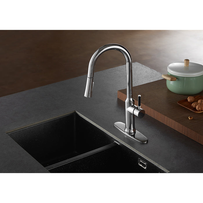 Kingston Sona LS2721DKL - Kaiser Single-Handle Pull-Down Kitchen Faucet, Polished Chrome