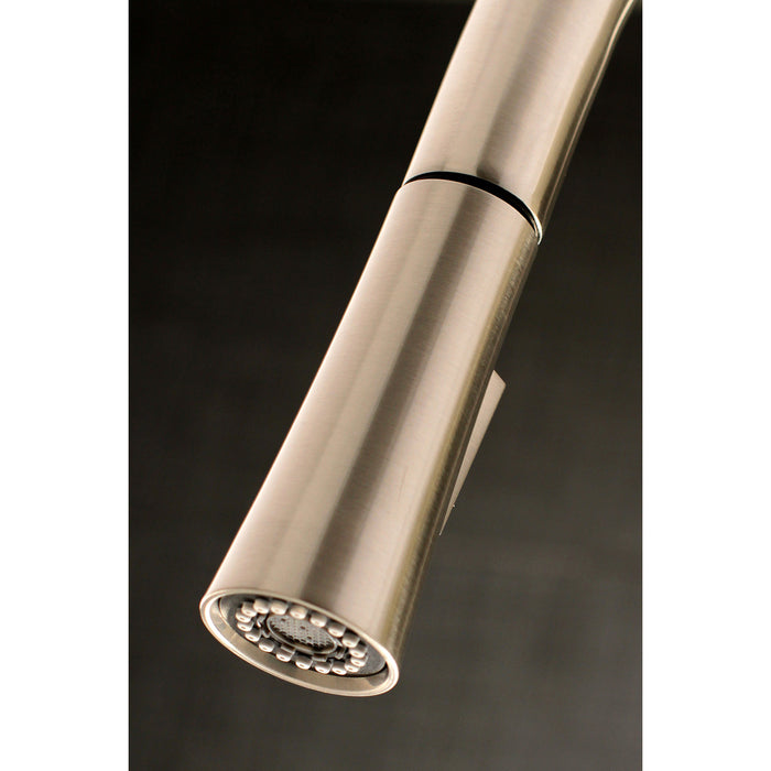 Kingston Sona LS2728DKL - Kaiser Single-Handle Pull-Down Kitchen Faucet, Brushed Nickel