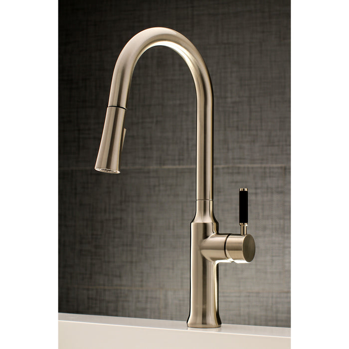 Kingston Sona LS2728DKL - Kaiser Single-Handle Pull-Down Kitchen Faucet, Brushed Nickel