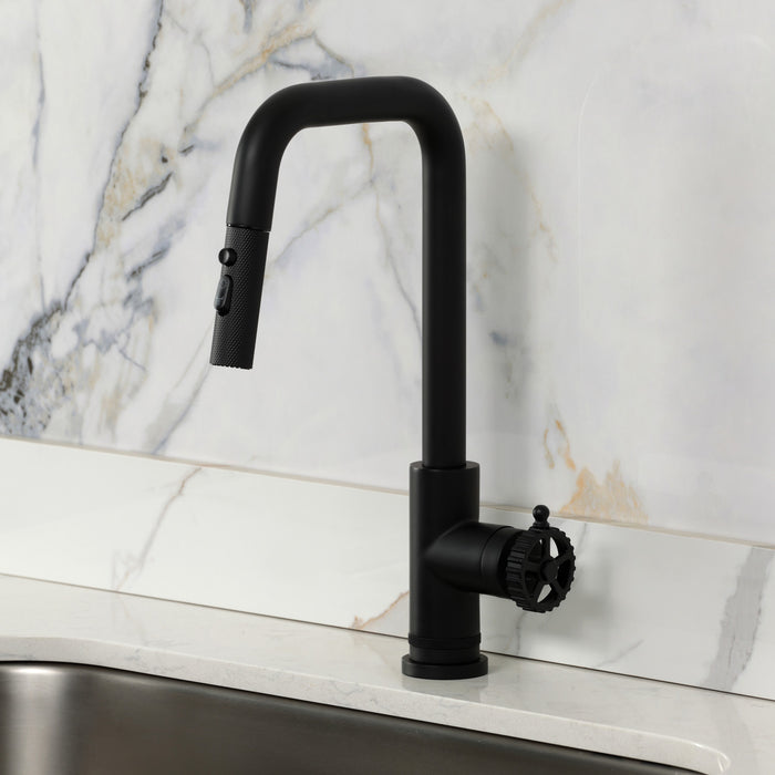 Kingston Fuller LS2730CG Single-Handle Pull-Down Kitchen Faucet, Matte Black